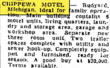 Chippewa Motel - May 1966 For Sale (newer photo)